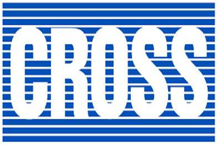 Cross manufacturing blue and white logo