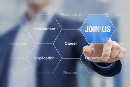 person pointing to join us vacancies