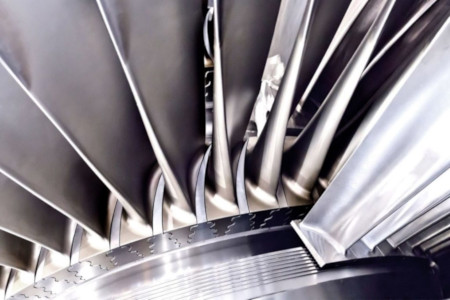 Power generation turbine blades close up